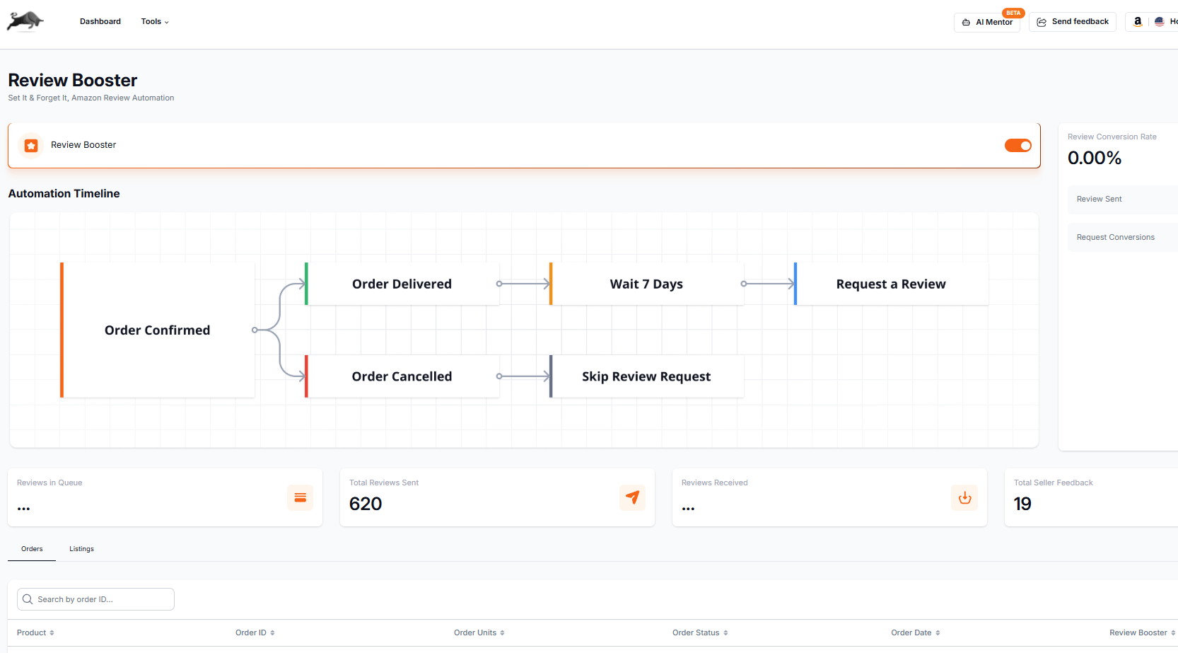 Apex Review Booster automation dashboard